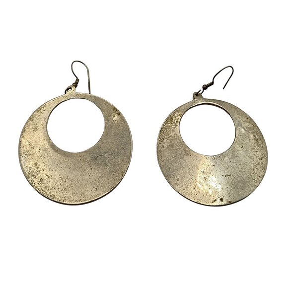 Vintage 70s Silver Plated Fork Wrap Bracelet & Abalone Shell Earrings Set Women - Picture 10 of 10